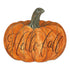 15" X 17" Orange And Brown Pumpkin Hello Fall Hanging Dimensional Sculpture