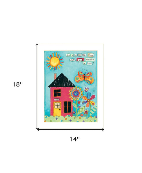 No Place Like Home 4 White Framed Print Wall Art
