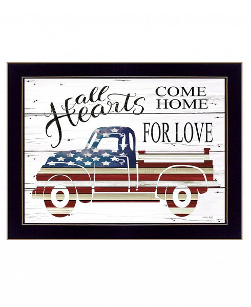 All Hearts Come Home for Love Truck 3 Black Framed Print Wall Art