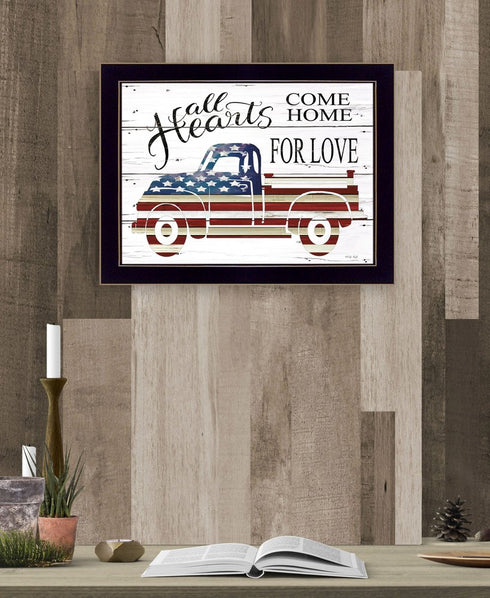 All Hearts Come Home for Love Truck 3 Black Framed Print Wall Art