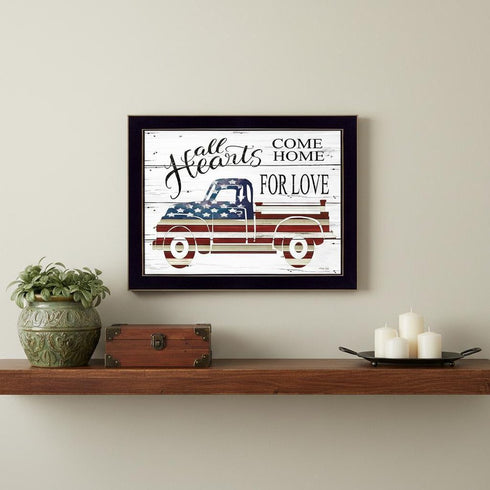 All Hearts Come Home for Love Truck 3 Black Framed Print Wall Art