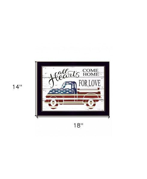 All Hearts Come Home for Love Truck 3 Black Framed Print Wall Art