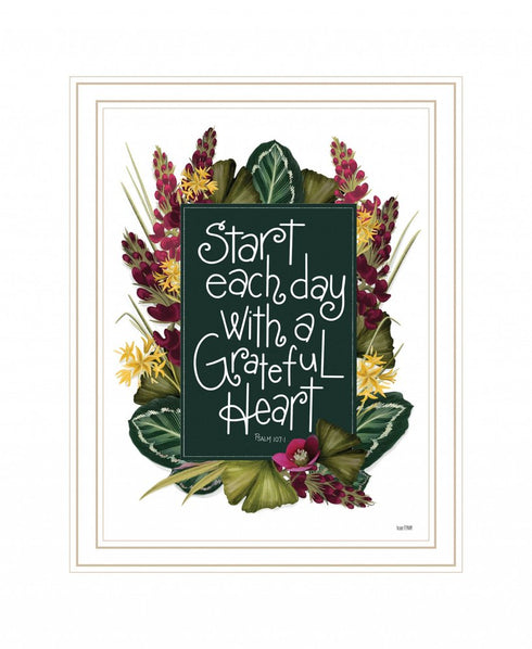 Grateful Heart 2 White Framed Print Wall Art