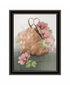 Farmhouse Daisy Basket 1 Black Framed Print Wall Art