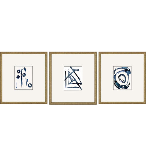 Set Of Three Mayhem I Gold Framed Print Wall Art