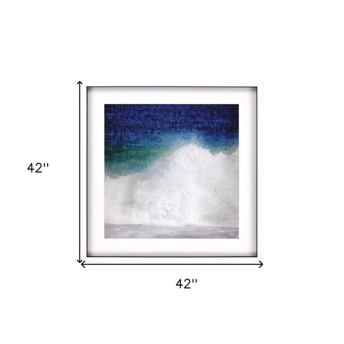 Blue Ocean Splash High White Shadowbox Framed Wall Art