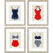 Set Of Four Red White And Blue Swimsuits Framed Print Wall Art