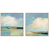 Set Of Two Colorful Horizon White Floater Frame Print Wall Art