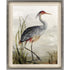 Grey Heron Silver Frame Coastal Wall Art