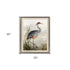 Grey Heron Silver Frame Coastal Wall Art
