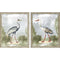 Set Of Two Cranes I Silver Framed Print Wall Art