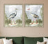 Set Of Two Cranes I Silver Framed Print Wall Art
