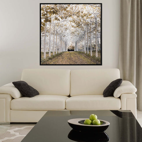 White Gold Canvas Black Floater Frame Print Wall Art