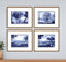 Set Of Four Pastoral Toile Gold Framed Print Wall Art