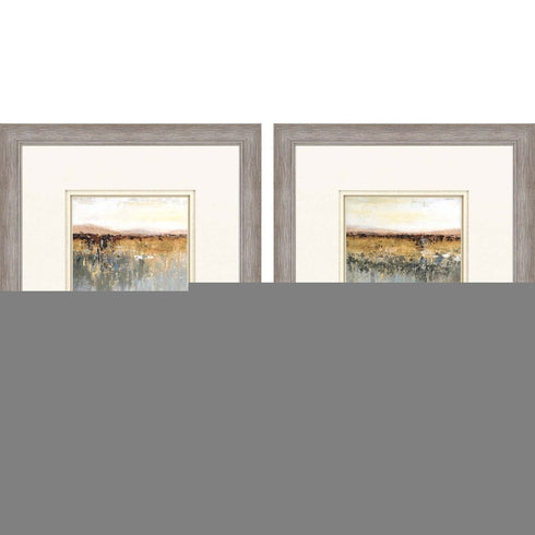 Set Of Two Antique Contemporary Framed Art Silver Picture Frame Print Wall Art