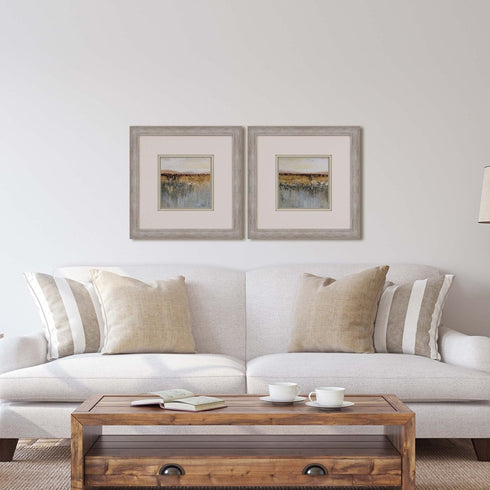 Set Of Two Antique Contemporary Framed Art Silver Picture Frame Print Wall Art