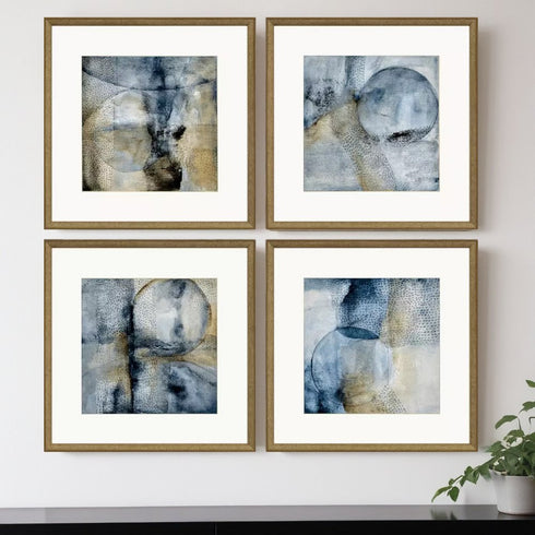 Set Of Four Sphere Framed Art Gold Picture Frame Print Wall Art