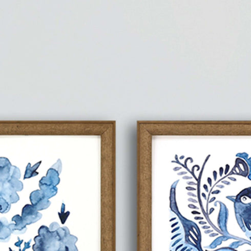 Set Of Four Indigo Ornament I Gold Framed Print Wall Art