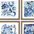 Set Of Four Indigo Ornament II Gold Framed Print Wall Art