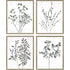 Set Of Four Floral Wild Gold Framed Print Wall Art