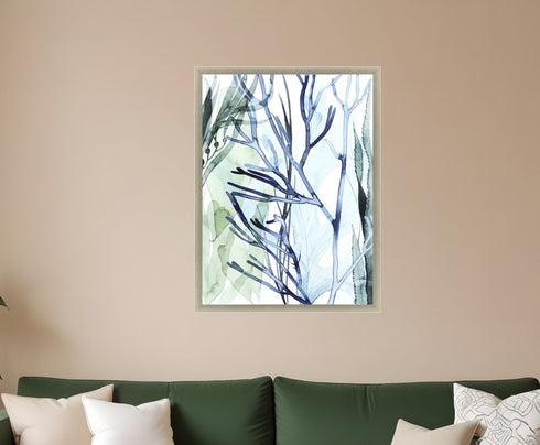 Sea Leaves II Framed Art Silver Picture Frame Print Wall Art