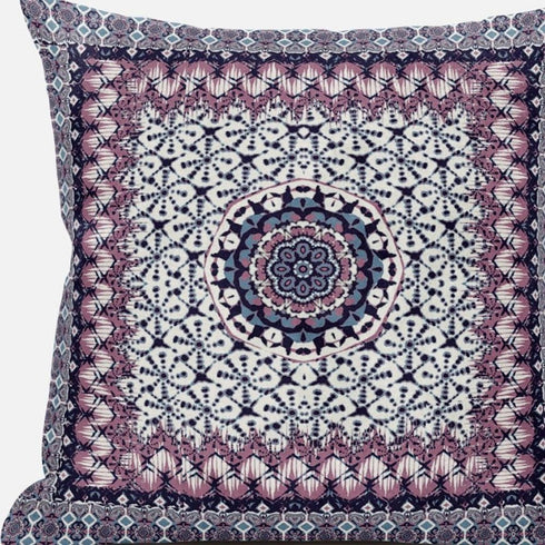 20" X 20" Gray Pink Floral Blown Seam Suede Throw Pillow