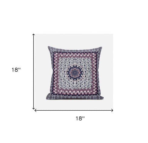 20" X 20" Gray Pink Floral Blown Seam Suede Throw Pillow