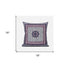 20" X 20" Gray Pink Floral Blown Seam Suede Throw Pillow