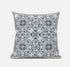 18" X 18" Muted Orange And Indigo Paisley Blown Seam Suede Throw Pillow