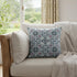 18" X 18" Muted Orange And Indigo Paisley Blown Seam Suede Throw Pillow