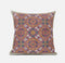 20" X 20" Orange White Paisley Blown Seam Suede Throw Pillow