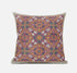 20" X 20" Orange White Paisley Blown Seam Suede Throw Pillow