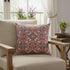 20" X 20" Orange White Paisley Blown Seam Suede Throw Pillow