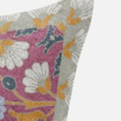 20" X 20" Orange White Paisley Blown Seam Suede Throw Pillow