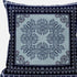 20" X 20" Dark Blue Light Green Geometric Blown Seam Suede Throw Pillow