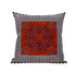 20" X 20" Red Gray Geometric Blown Seam Suede Throw Pillow
