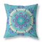 20" X 20" Blue And Purple Geometric Blown Seam Suede Throw Pillow