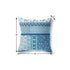 20"X20" Blue And White Microsuede Patchwork Blown Seam Pillow