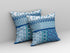 20"X20" Blue And White Microsuede Patchwork Blown Seam Pillow