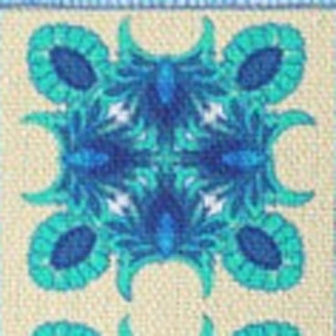 20"X20" Blue And White Microsuede Patchwork Blown Seam Pillow