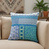 20"X20" Blue And White Microsuede Patchwork Blown Seam Pillow