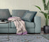 20" X 20" Blue And Beige Floral Blown Seam Suede Throw Pillow