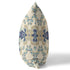 20" X 20" Cream And Blue Floral Blown Seam Suede Throw Pillow