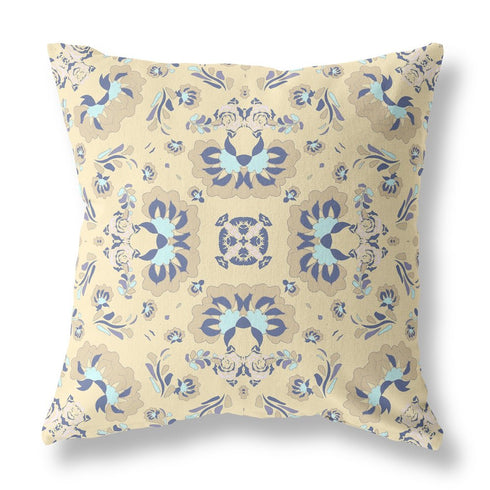 20" X 20" Yellow Blown Seam Suede Geometric Throw Pillow