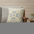 20" X 20" Yellow Blown Seam Suede Geometric Throw Pillow