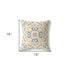20" X 20" Yellow Blown Seam Suede Geometric Throw Pillow