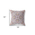 20" X 20" Muted Purple And Yellow Floral Blown Seam Suede Throw Pillow