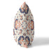 20" X 20" Off White And Blue Floral Blown Seam Suede Throw Pillow
