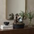 10" Black Polyresin Wolf Tabletop Fountain Sculpture