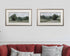 Set of Two Green Trees Framed Art